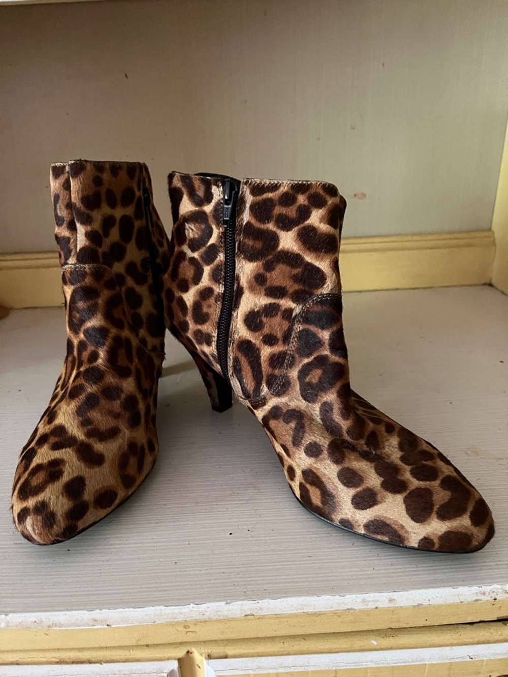 INC International Concepts Leopard-Print Ankle Booties in Brown and Black